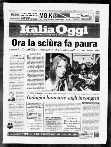 Italia oggi : quotidiano di economia finanza e politica